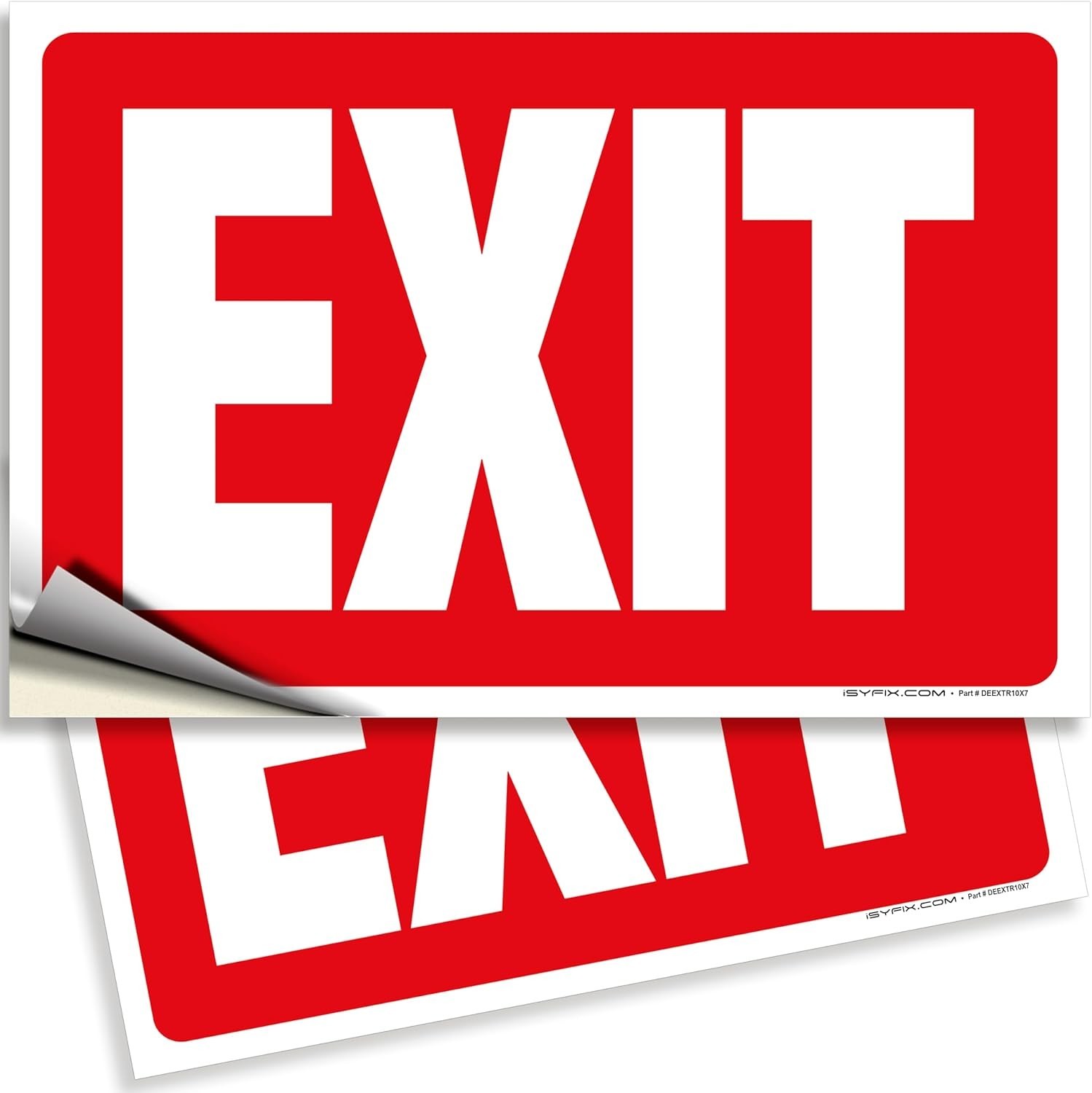 Exit Signs Stickers – 2 Pack 10×7 Inch – Self-Adhesive Vinyl, Laminated for …