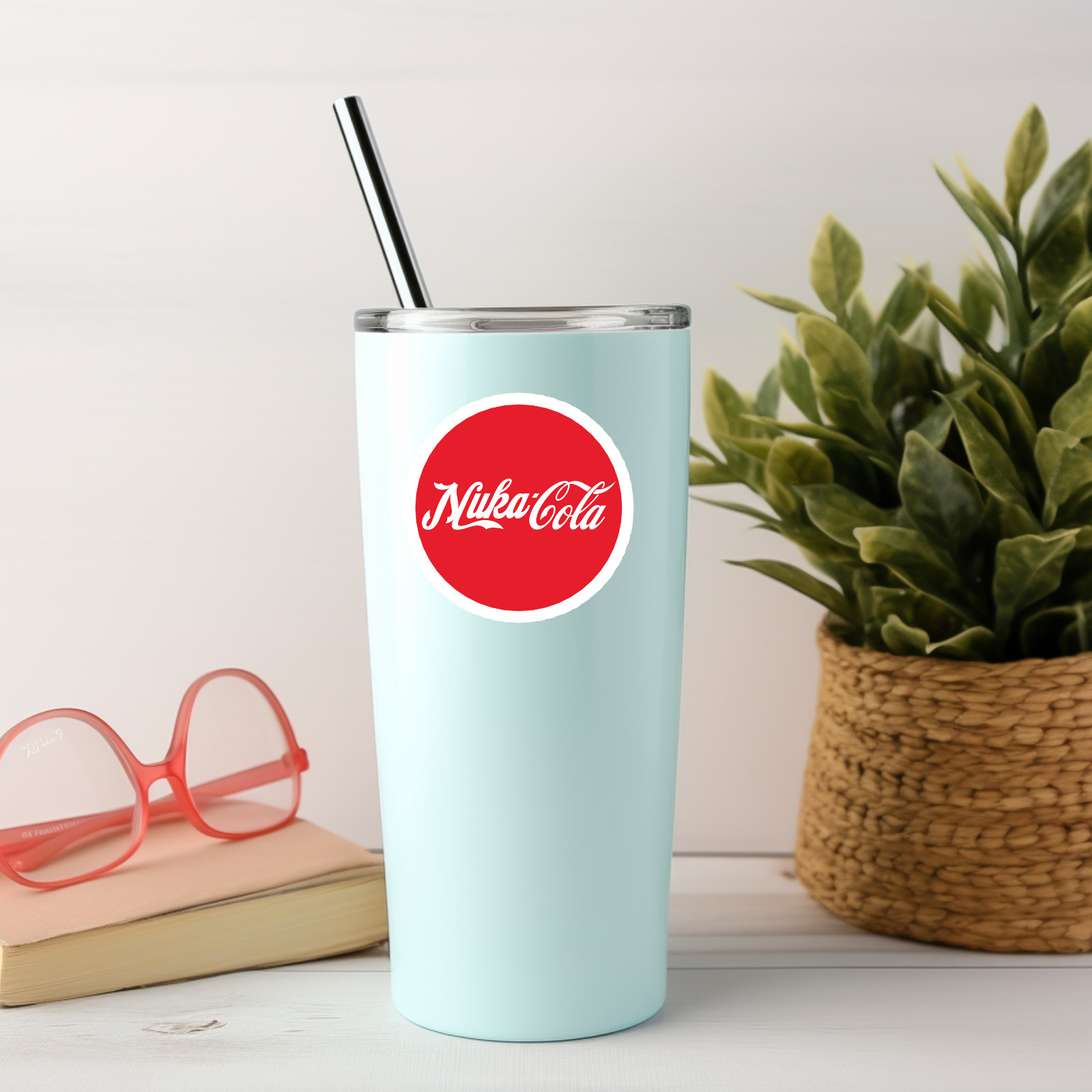 Retro Atomic Nuke Cola Sticker Fallout Inspired Vinyl Decal for Laptop, Tumbler