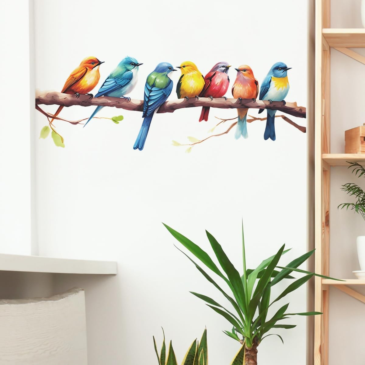 Watercolor Birds Wall Decals 2 Pack Peel & Stick Vinyl Stickers for Kids Room