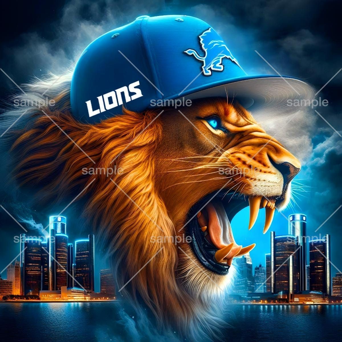 Detroit Lions Sticker Decal Laptop Wall Mirror Cup Tumblr Locker Bin
