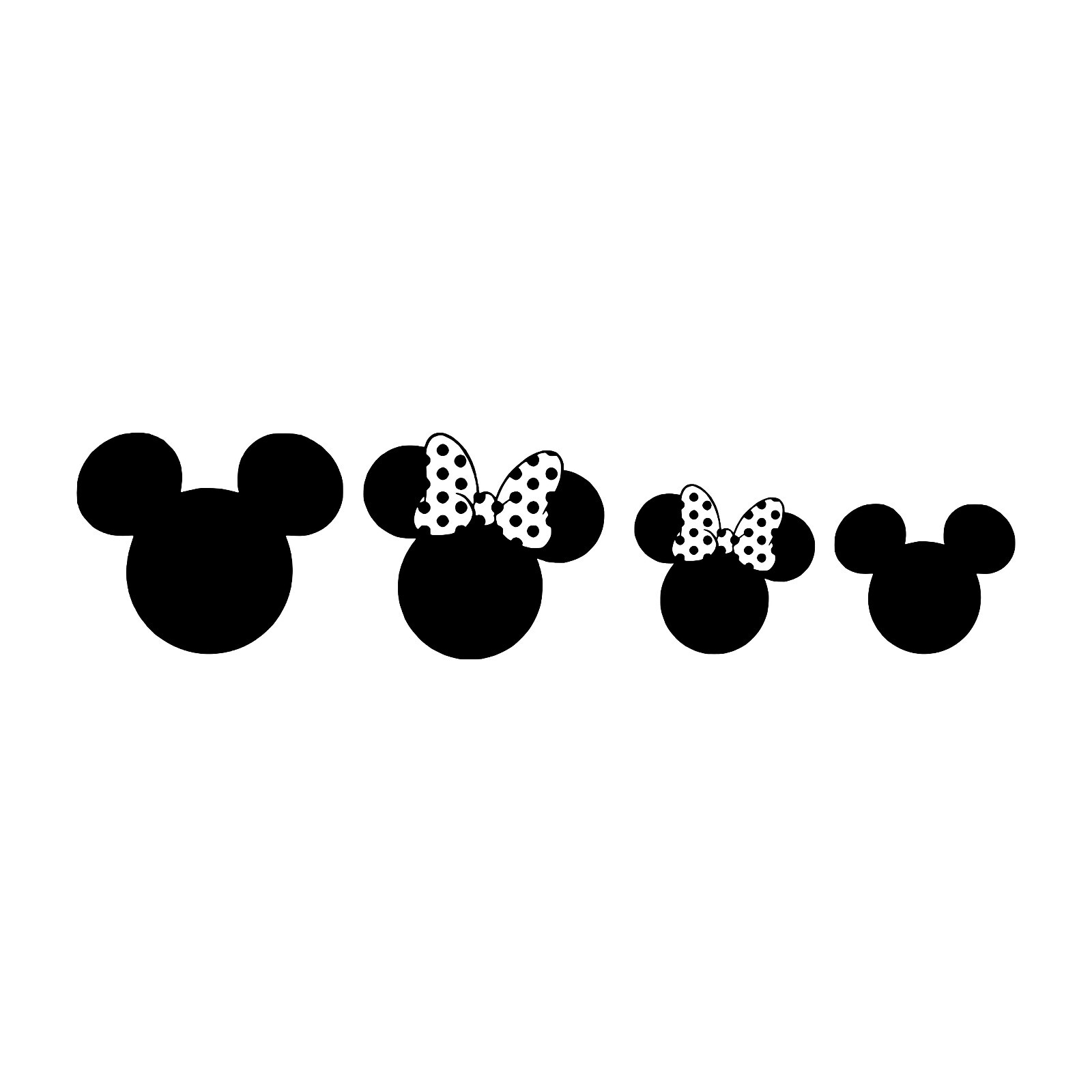Disney Mickey Ears Family Silhouette Vinyl Decal – Family Decal | Stick Figure |