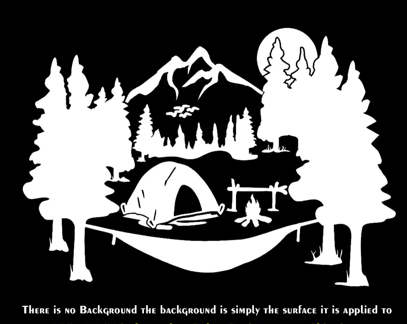 Camping Scene Camping Life 11" Vinyl Decal Car Truck Window Camper RV