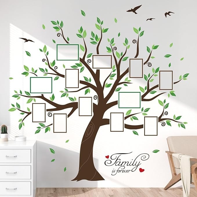 Large Family Tree Wall Decals DIY Photo Frame Tree Wall Stickers Bedroom Livi…