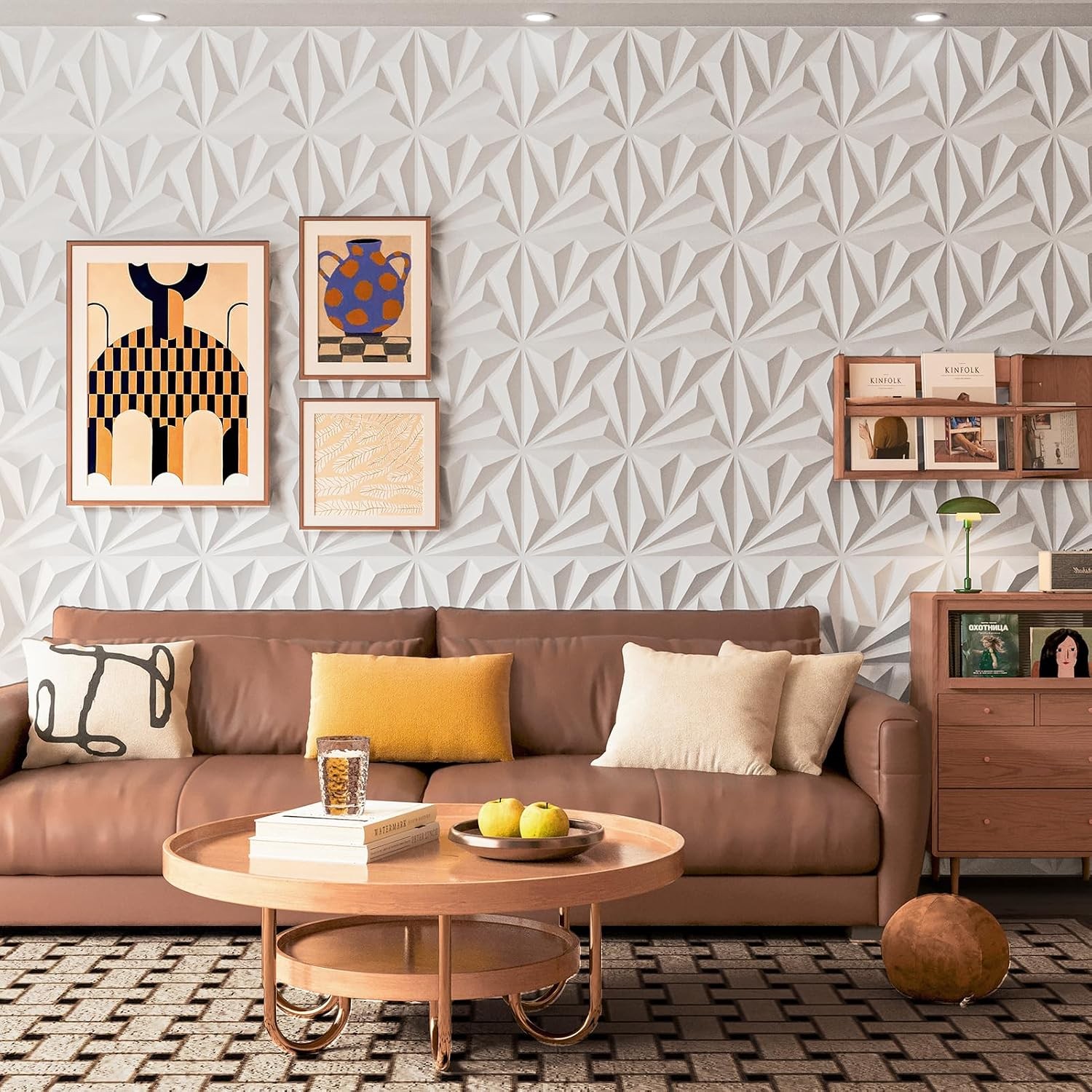 11.8"x11.8" Decorative 3D Wall Panels Diamond PVC Interior Wall Décor 10/20 Pack