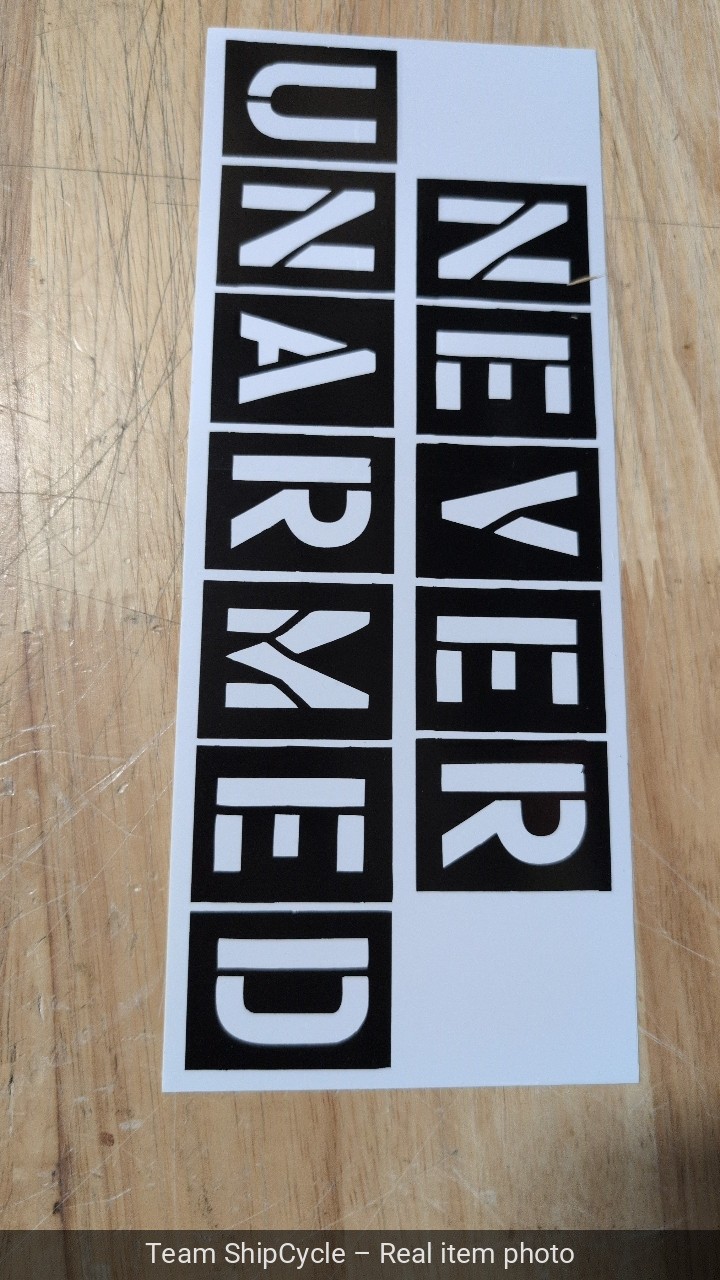 U49668 Never Unarmed Bumper Sticker 1075 x 425 G1N