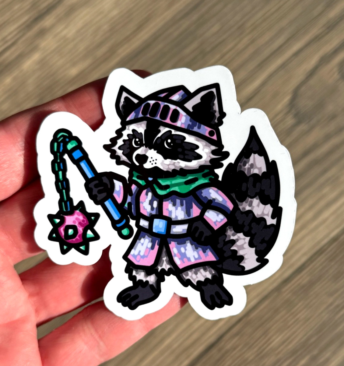 Vinyl Art Print Sticker “Medieval Raccoon” Brianna Alderfer