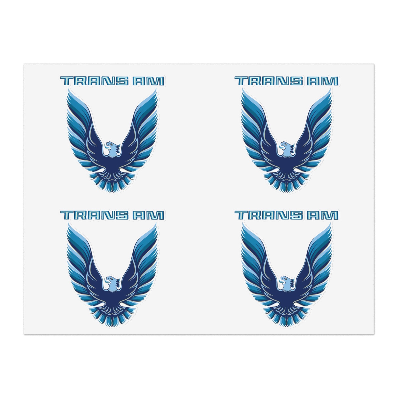 4 STICKER SHEET, 1979 1980 1981 Trans Am Phoenix Emblem Blue Firebird Trans Am