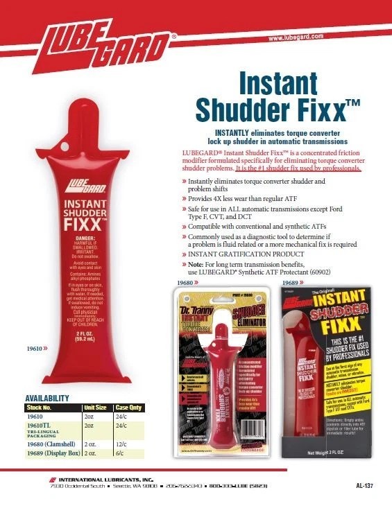 NEW LUBEGARD INSTANT SHUDDER FIXX Three (3 PC) 2 oz
