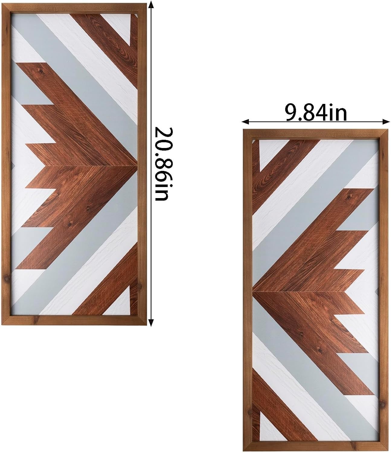Rustic 2Pcs Aztec Wall Decor – Geometric Vintage Art for Modern Homes