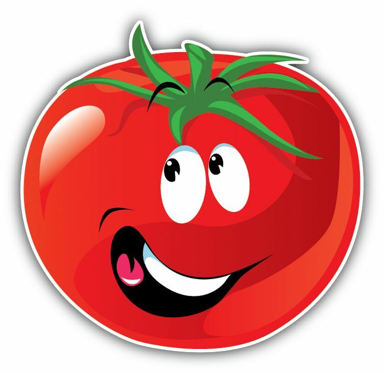 Tomato Smile Funny Cartoon Sticker Decal Design "SIZES"
