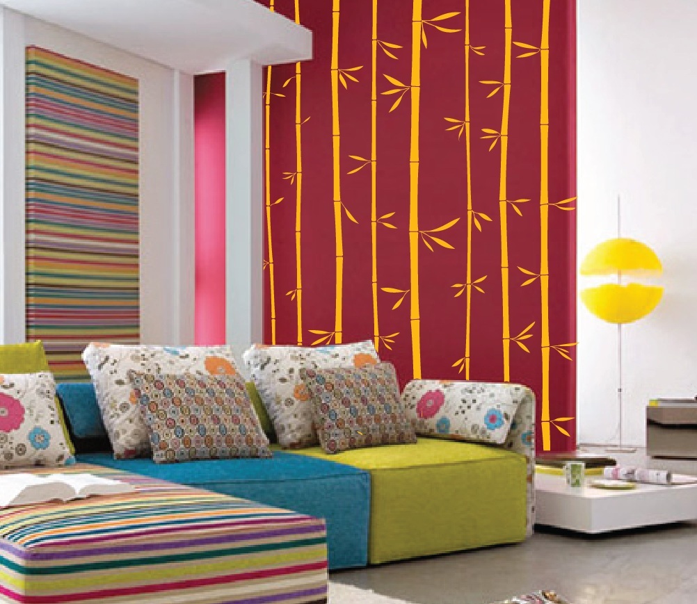 Large Wall Bamboo Tree Decal Forest Kids Vinyl Sticker Art Jungle Nursery Leaves
