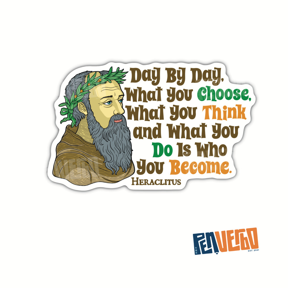 Heraclitus Quote Sticker 2pcs| Motivation Sticker | Inspirational Gift | 0071