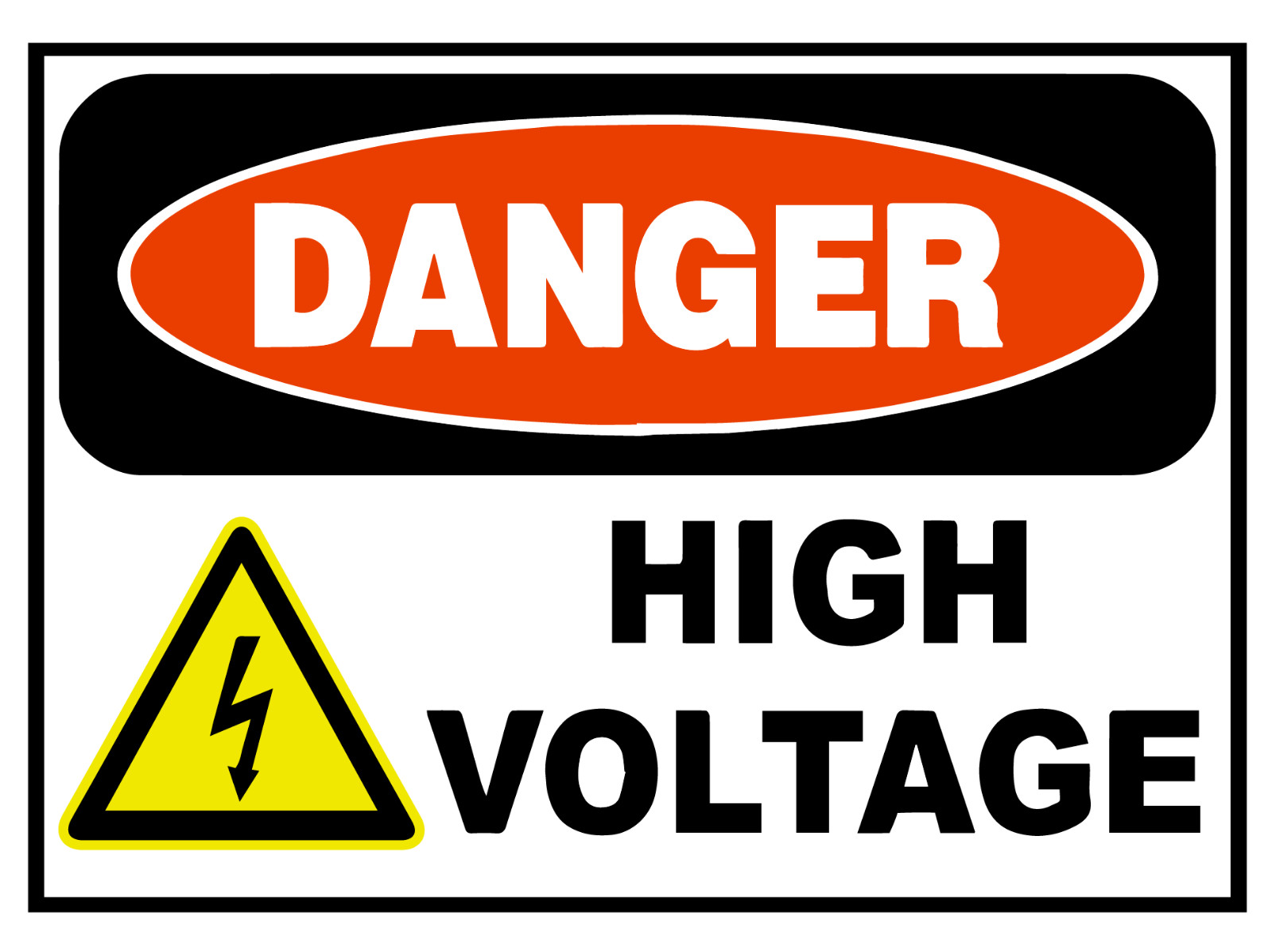 DANGER HIGH VOLTAGE OSHA DECAL STICKER 3M USA MADE TRUCK VEHICLE WINDOW WALL CAR