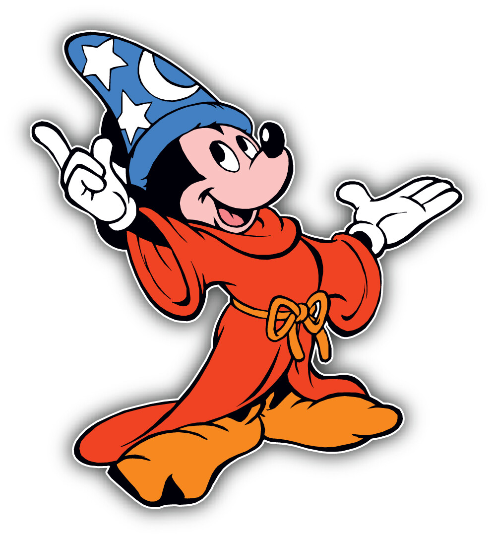 Mickey Mouse Cartoon Hat Sticker Bumper Decal – "SIZES"