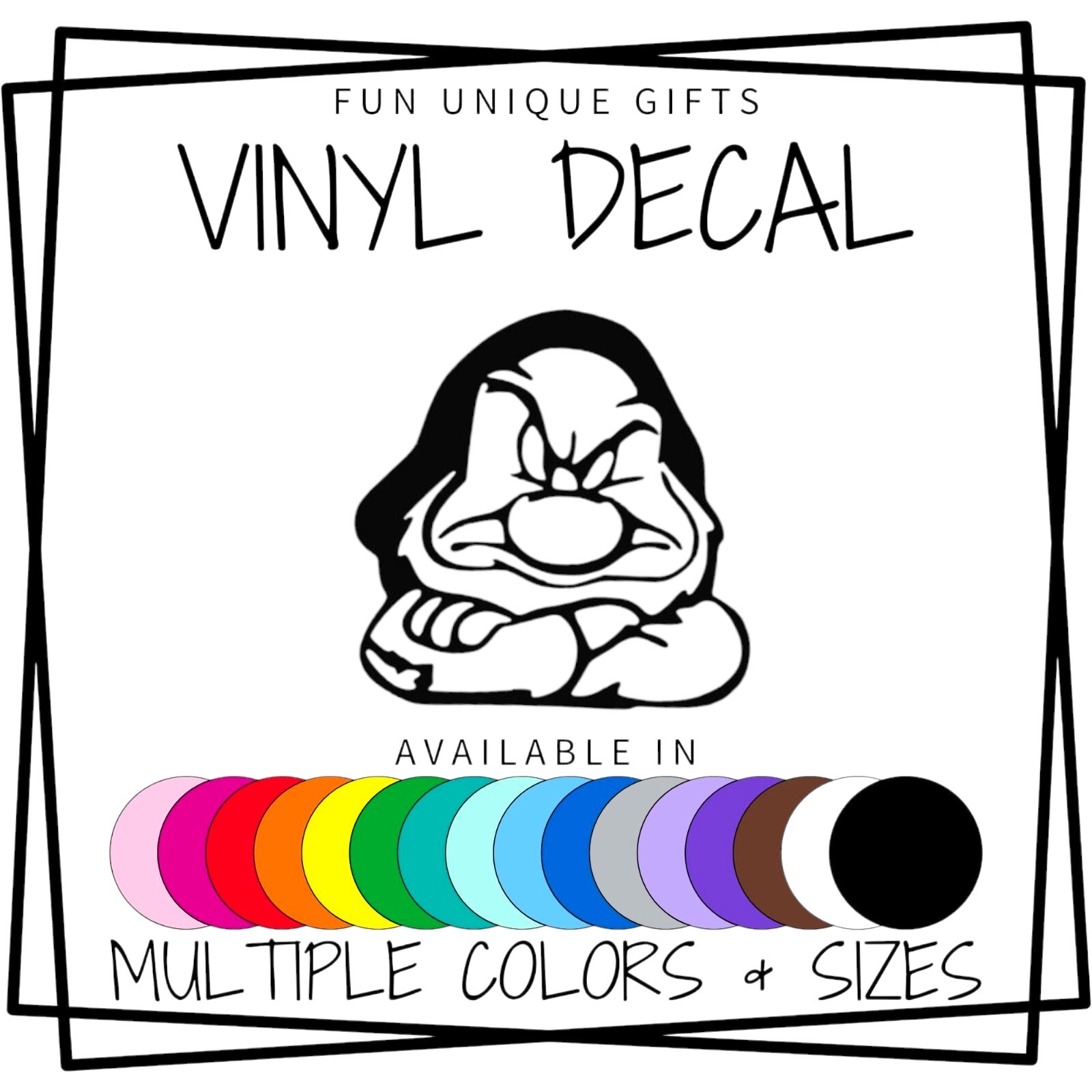 Grumpy Vinyl Decal Sticker -Multiple Colors & Sizes- FREE SHIPPING