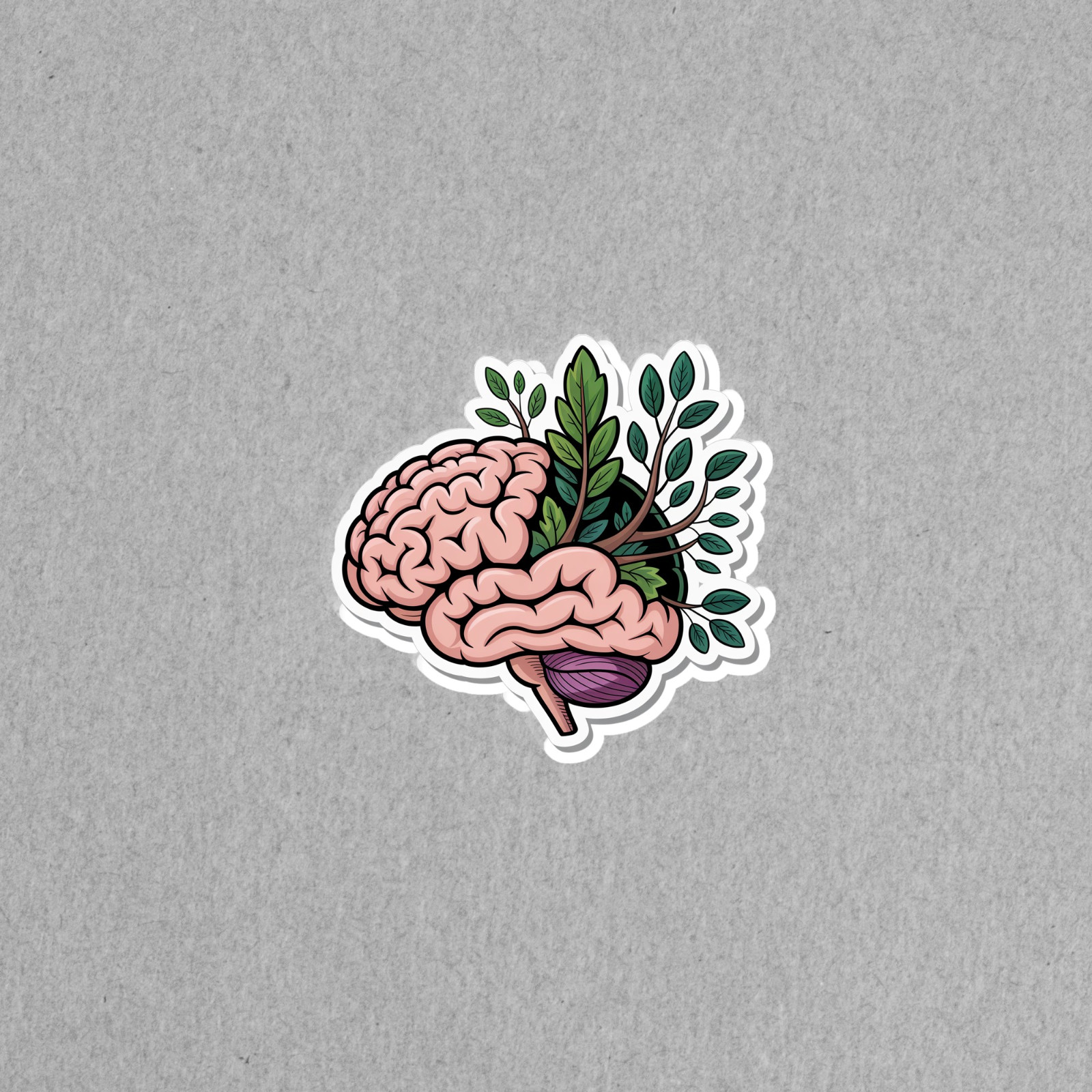 Brain Growth Botanical Mindfulness Sticker for Mental Wellness #6739