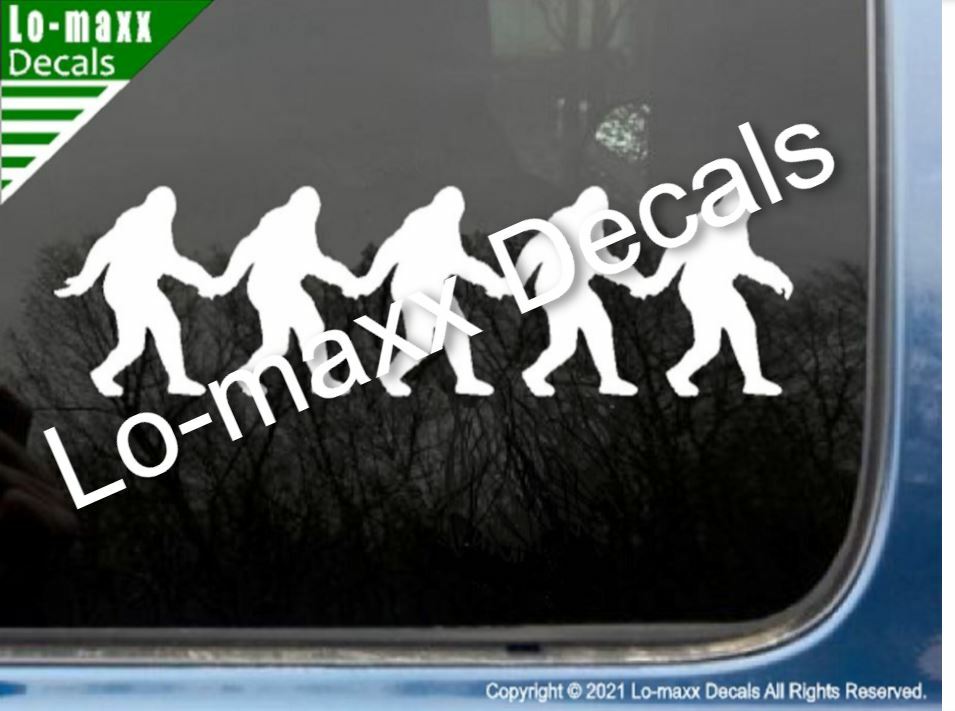 Bigfoot Holding Hands Love Chain Original Superior Quality Die Cut Vinyl Decal