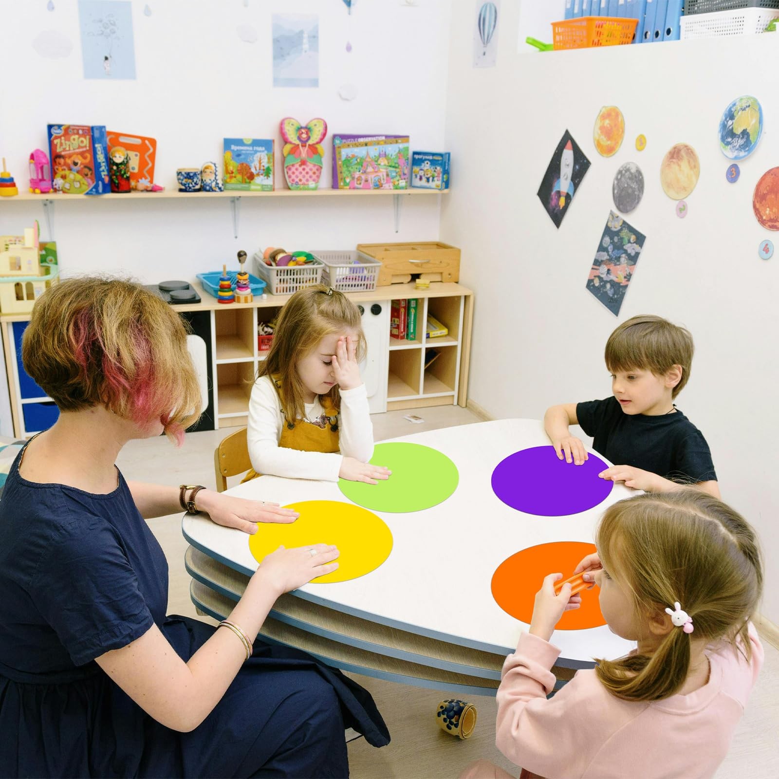 Colorful Dry Erase Dots Circles for Tables Dry Erase Spots for Desk, 20 Pcs |…