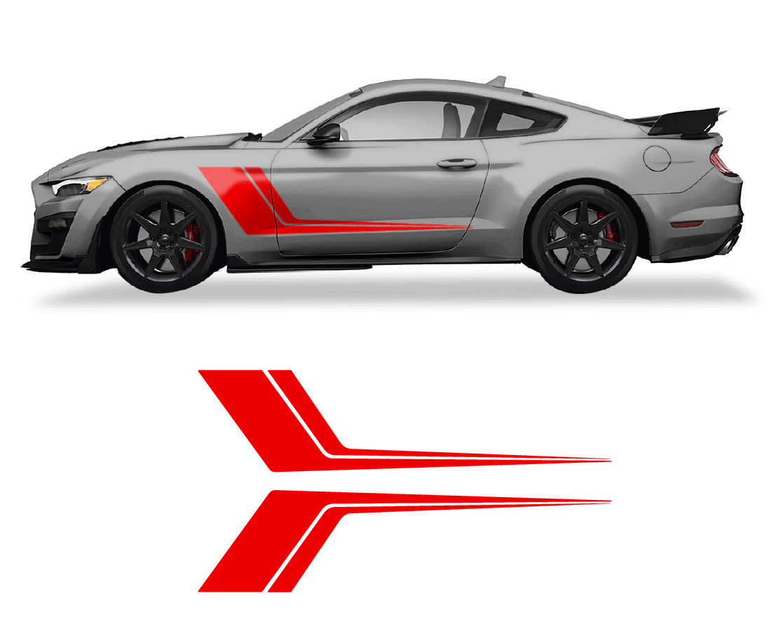 Aftermarket Ford Mustang Side Door 2 Color Graphics