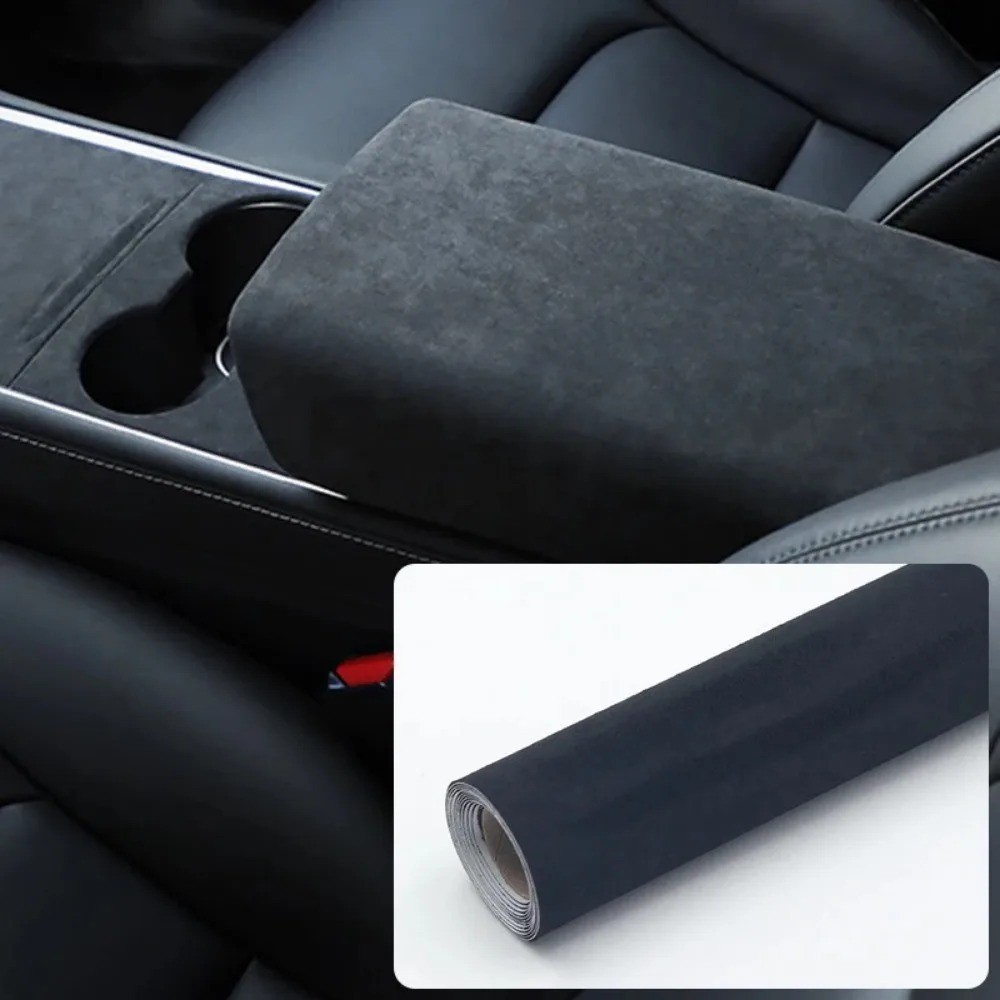 Suede Wrap Velvet Self-Adhesive Fabric Black DIY Film Car Interior Trim 50x150cm