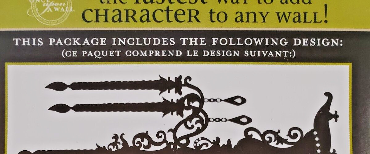 'Once Apon A Candelabra' Wall Peel & Stick 23.62" X 12.6"Decorative Rhinestones