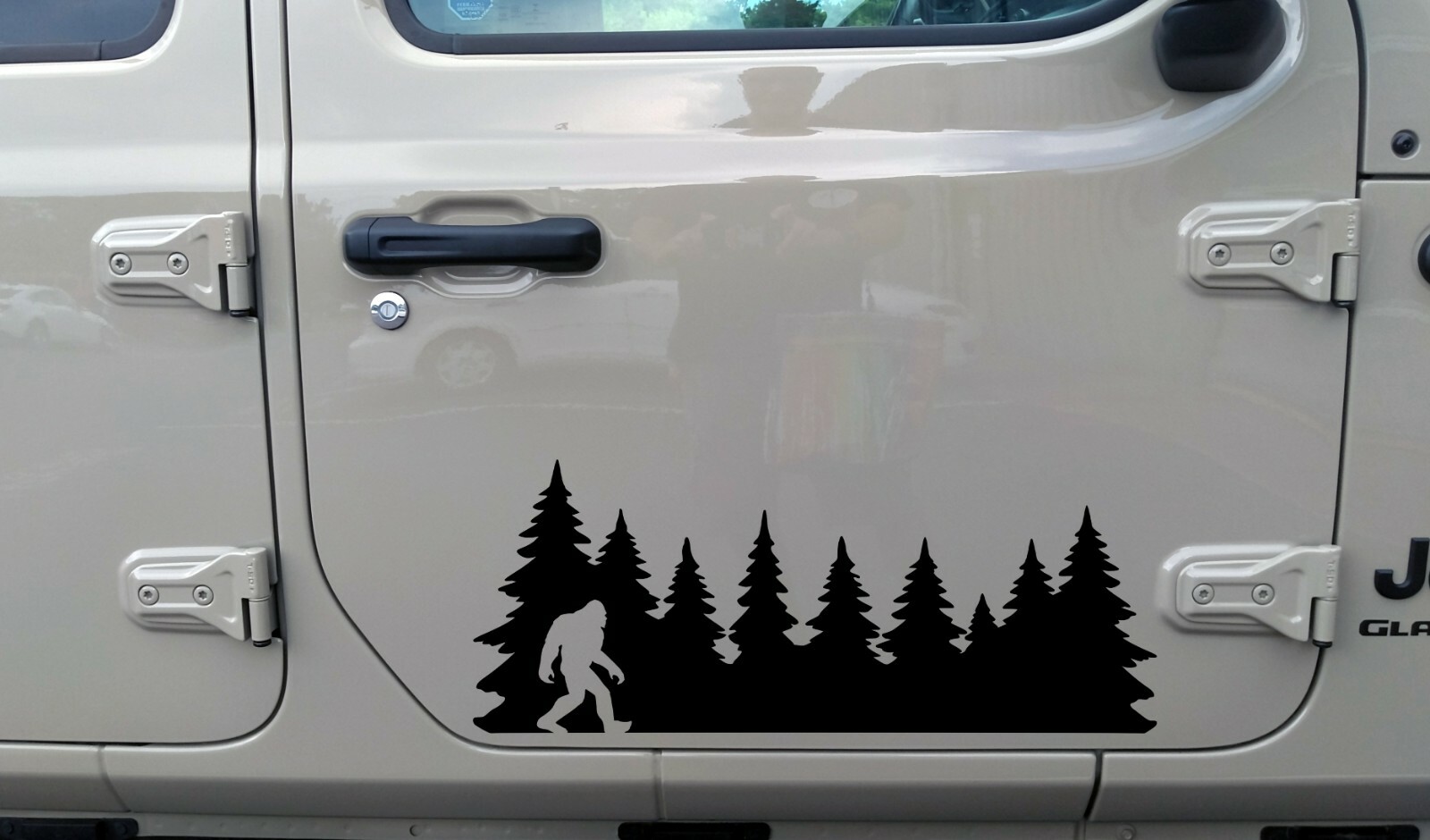 Bigfoot in Trees Vinyl Decal V12 – Sasquatch Forest Line PNW – Die Cut Sticker