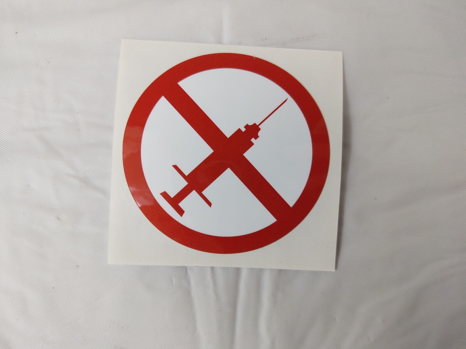 No Syringe Needles Round Trash Can Receptacle Stickers 12 Individual Stickers