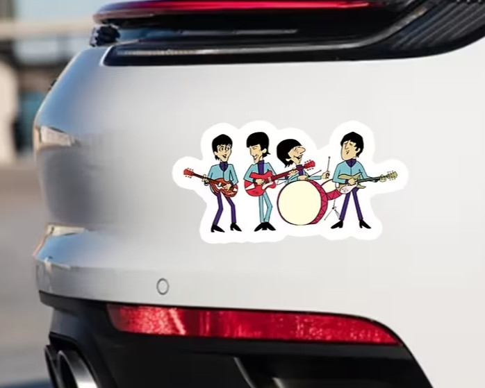 Beatles Band Vinyl Sticker – Self-Adhesive & Waterproof Cartoon-Style Design