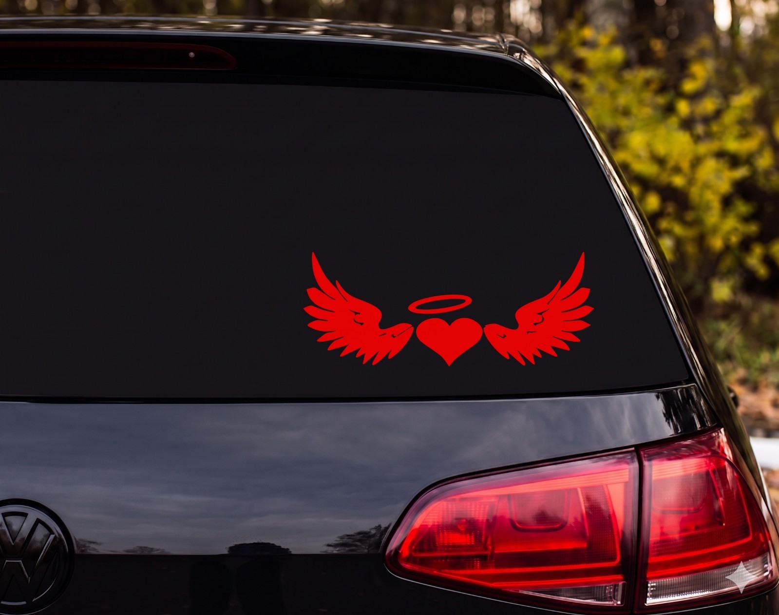 Winged Heart Halo Die Cut Vinyl Decal Custom Car Laptop | Angel Lover Gift