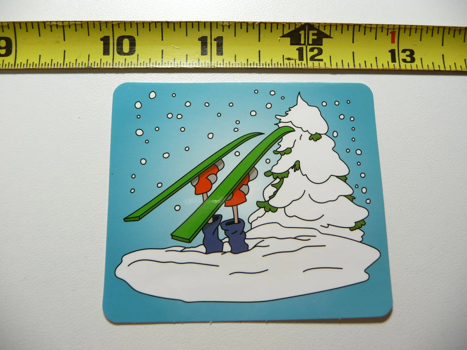 WINTER SPORTS WIPE OUT SNOW DRIFT PERSON SMALL STICKER DECAL RESORT PLAY SNOW
