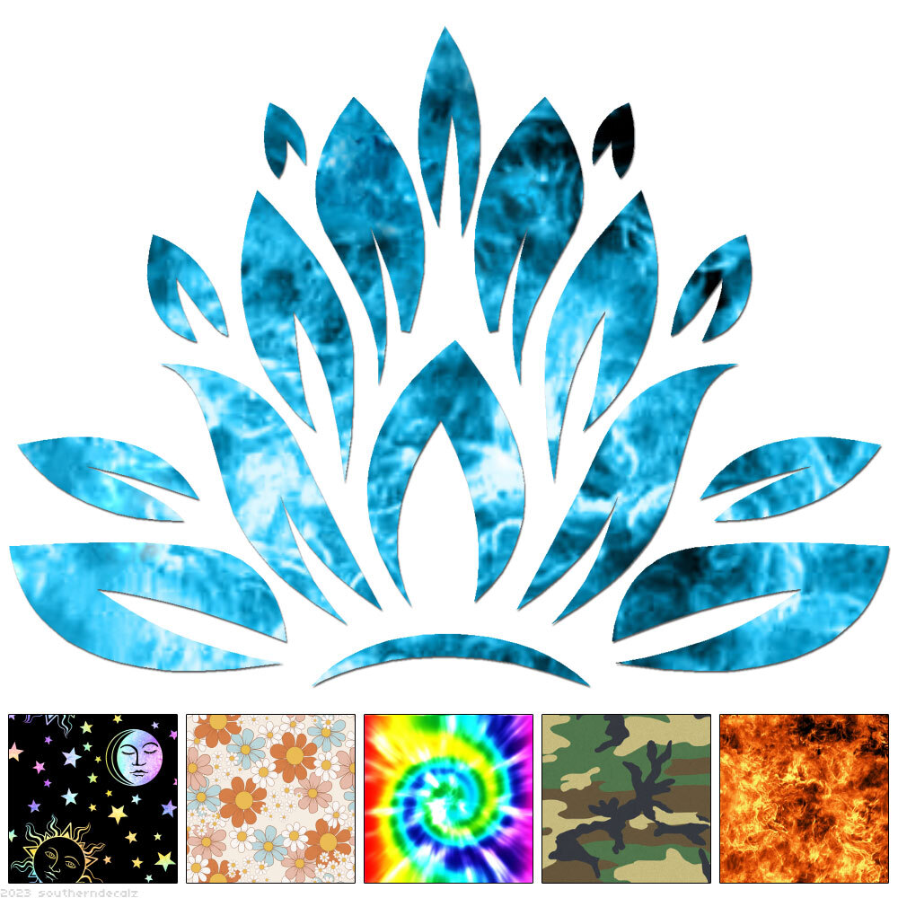 Lotus Blossom Flower – Decal Sticker – Multiple Patterns & Sizes – ebn6642