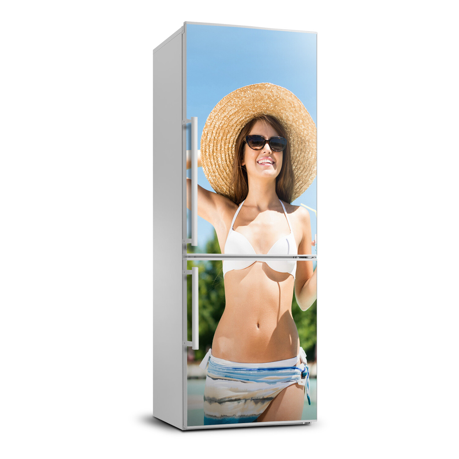 Magnet Sticker Refrigerator removable Peel & Stick People Woman by the pool
