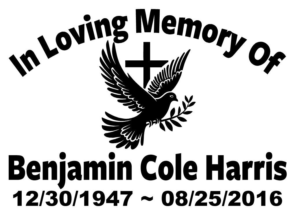 In Loving Memory Of – Dove Sticker Decal Window Cross Memorial Personalized #3