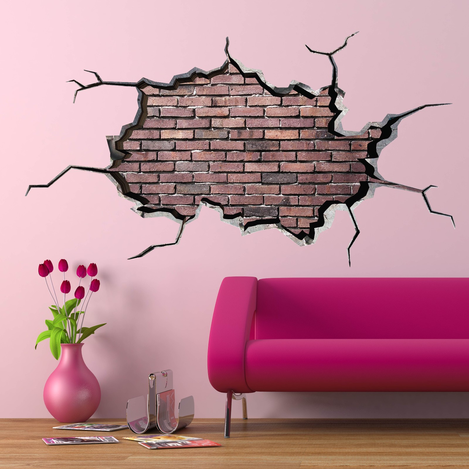 BRICK WALL Art Sticker Wall Decal Removable Room Decor MySticky Room Design