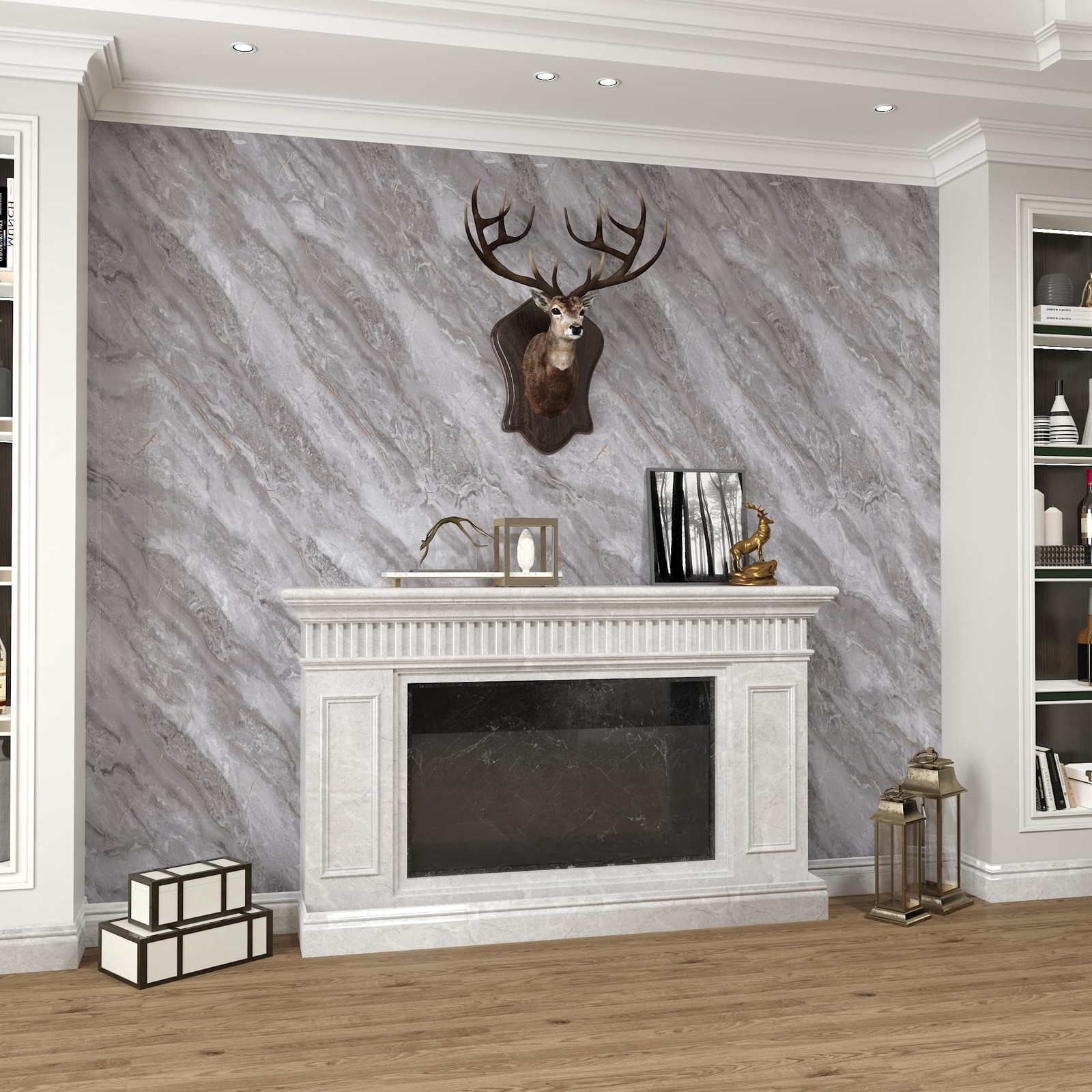 BAYYA Light Grey Marble Peel and Stick Countertop Contact Paper Granite Count…