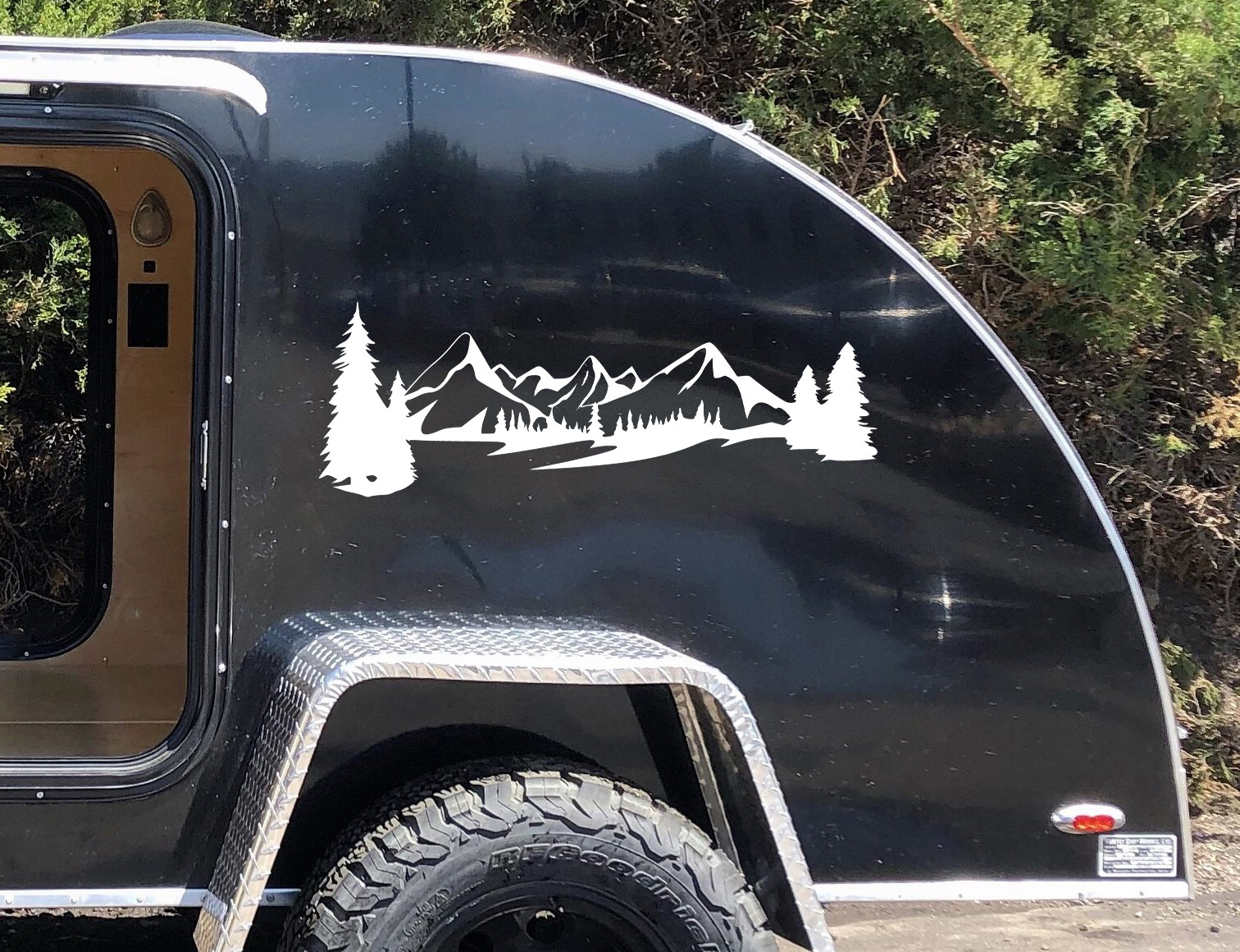 Mountains Forest Scene Vinyl Decal V7 Camper RV Travel Trailer Graphics Sticker