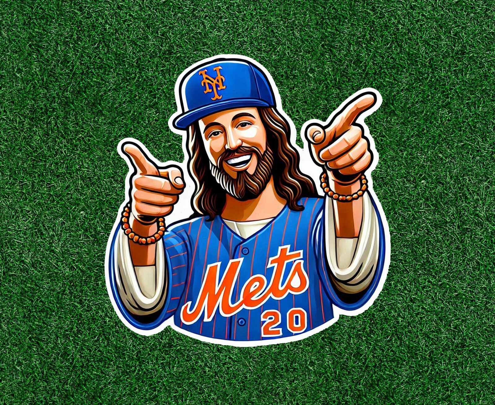 Jesus is a New York Mets fan vinyl sticker decal – several sizes available