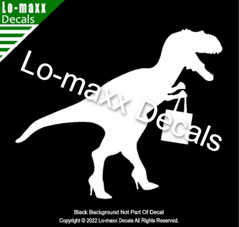 Fashion Conscious Dinosaur Custom Graphic Design Original Die Cut Vinyl Decal