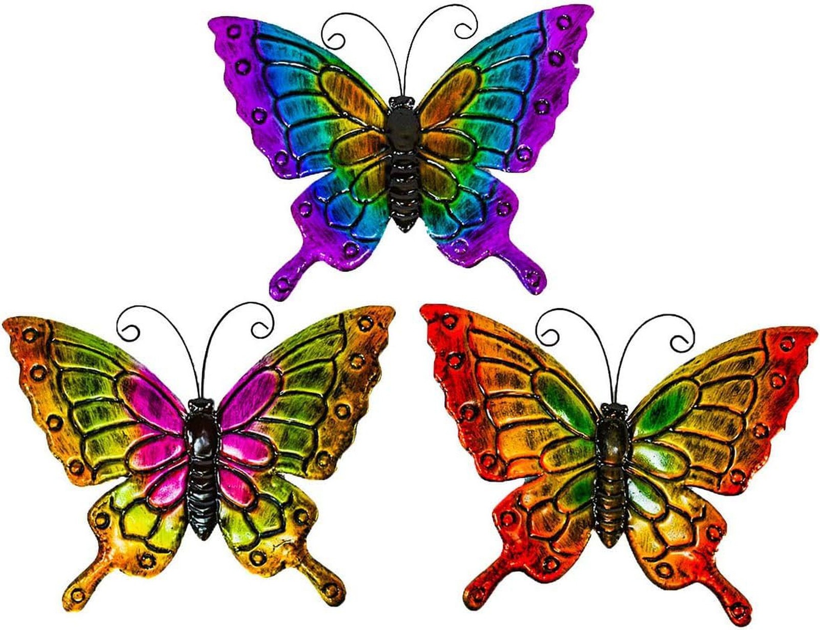 STC World Metal Butterfly Wall Art Outdoor Garden Decor Large Multicolor Wall…