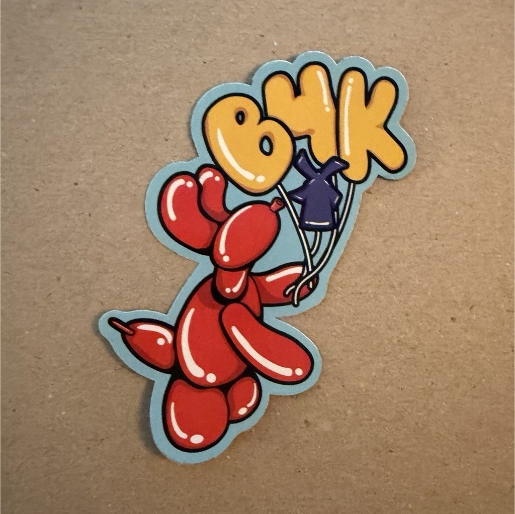 Balloon Animal Red Yellow Blue Purple Vinyl Sticker