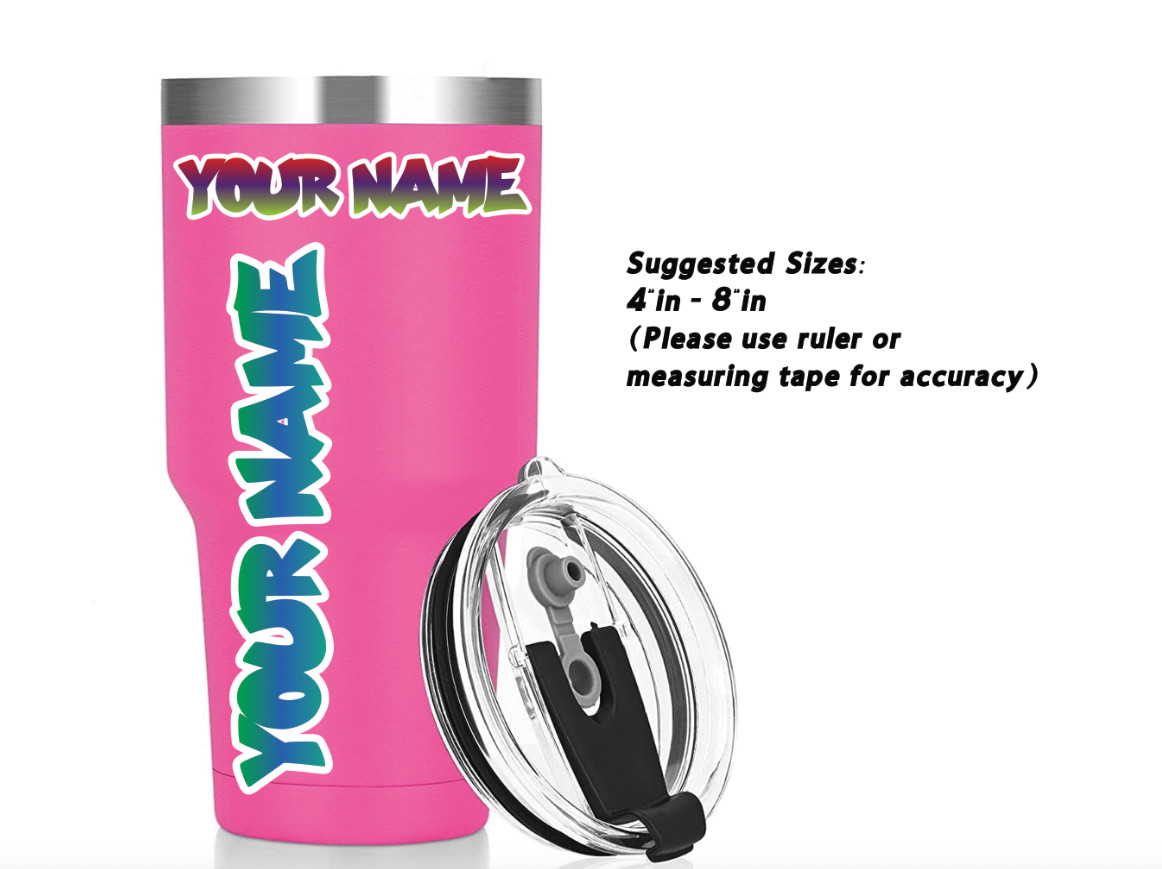 Custom Personalized Vinyl Graffiti Name Decal Sticker Car Window Tumbler Flask