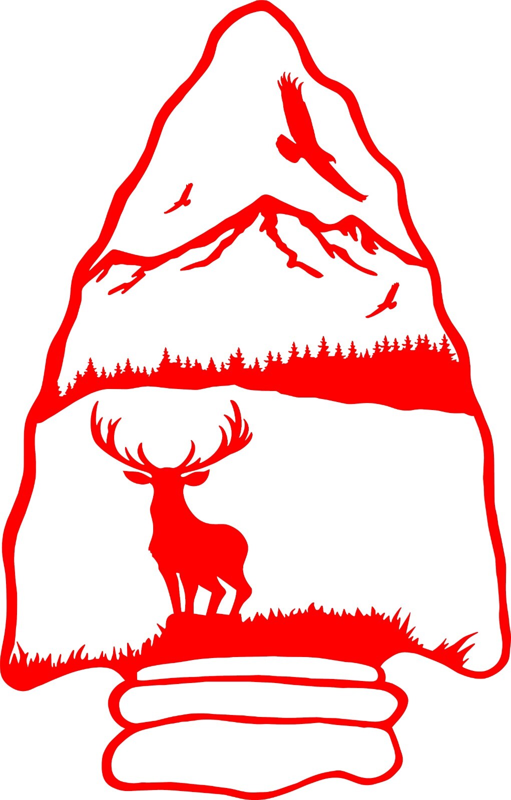 Arrow Head with a Deer decal in your choice of color 5.5"h x 3.5"w