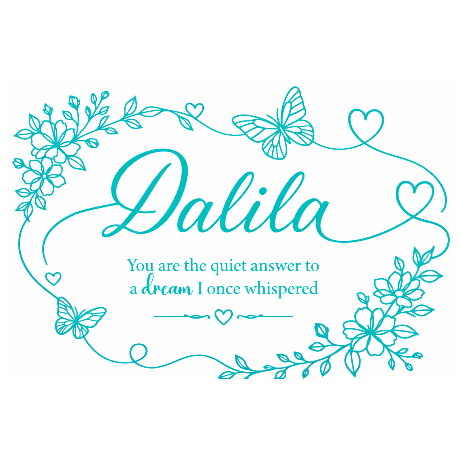 Custom Name Wall Decal Girls Nursery Room Vinyl Sticker Flowers 2 Sizes