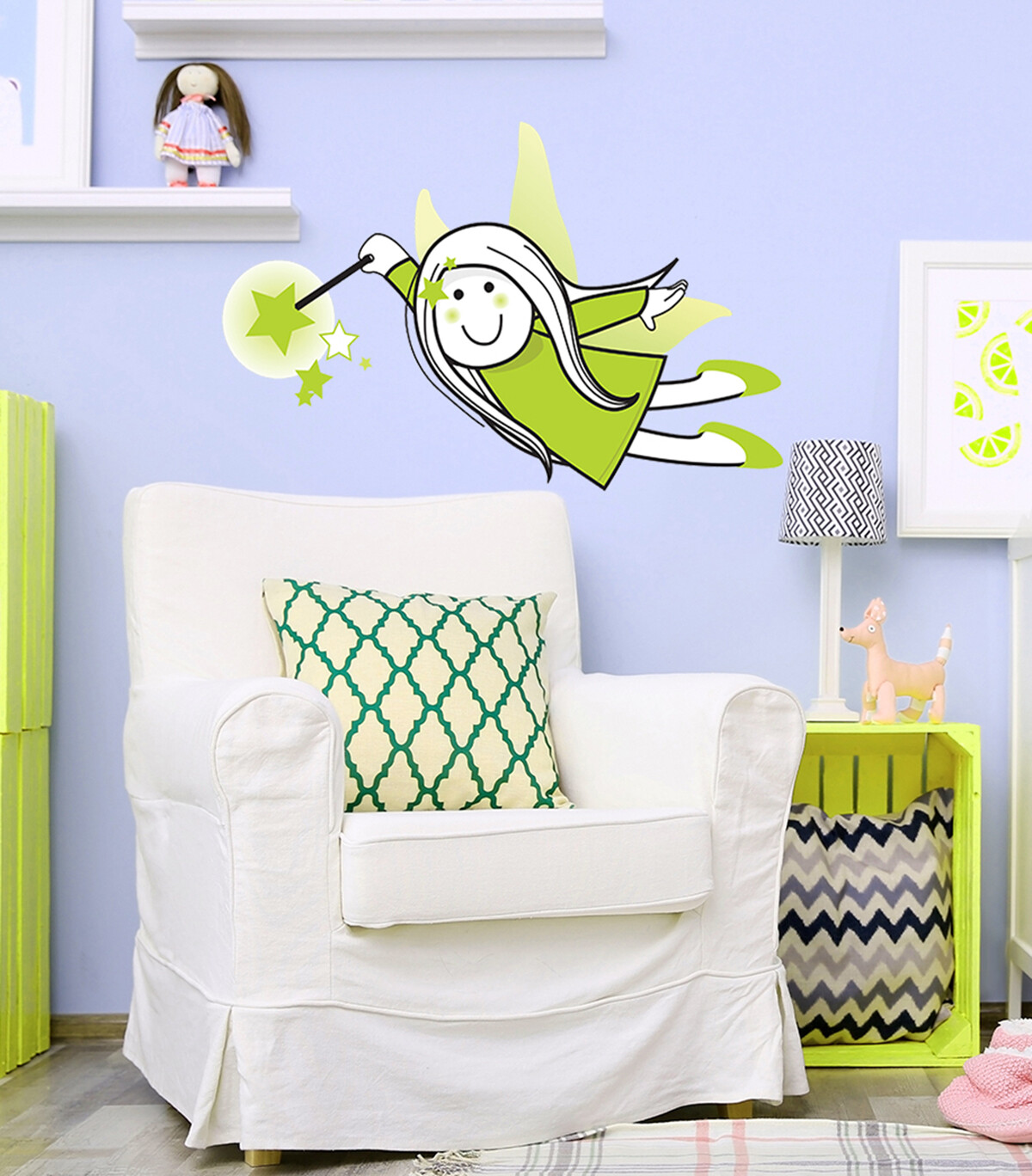 Faerie Wall Decal, Living Room Fairy Creature Decal, Sprite Princes Sticker