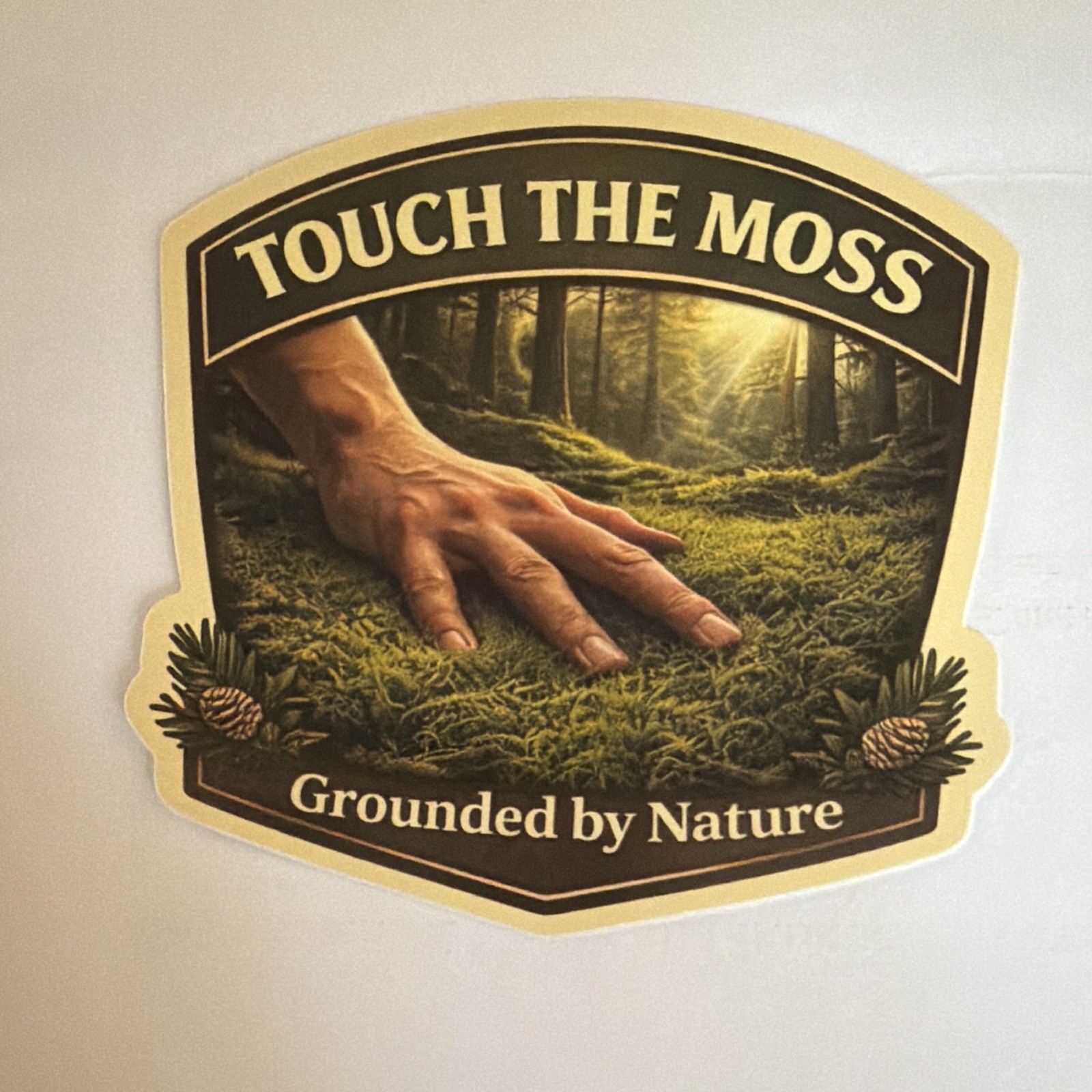 Touch The Moss Grounded by Nature Multicolor Nature Sticker for Adults