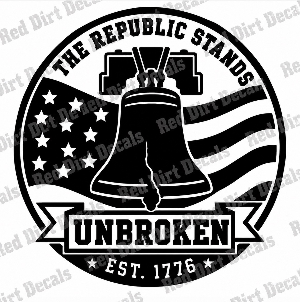 1776 Liberty Bell Vinyl Decal Sticker Patriotic American Flag USA Freedom