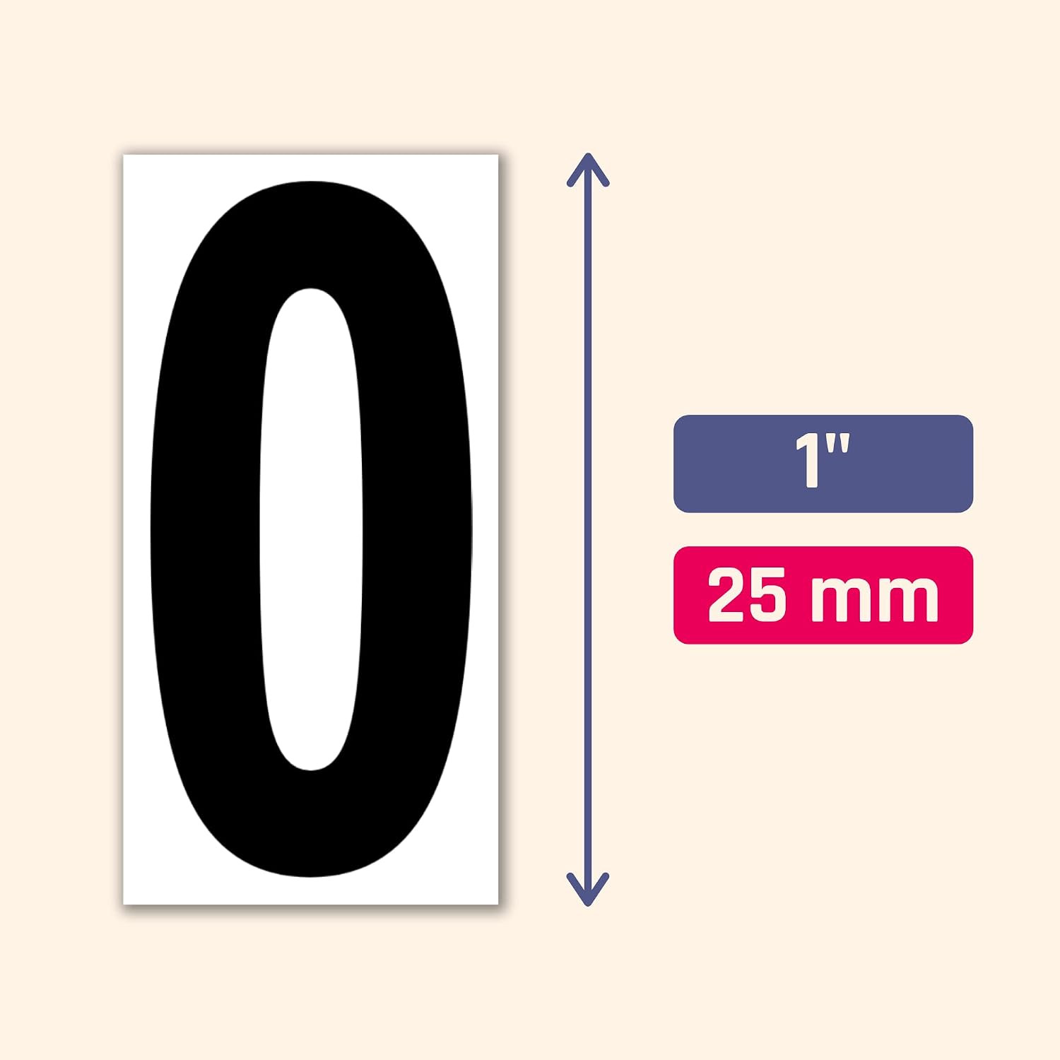 1 inch, Vinyl Numbers Stickers, Stick On Numbers – Black Numbers, 600 PCS | 0-9