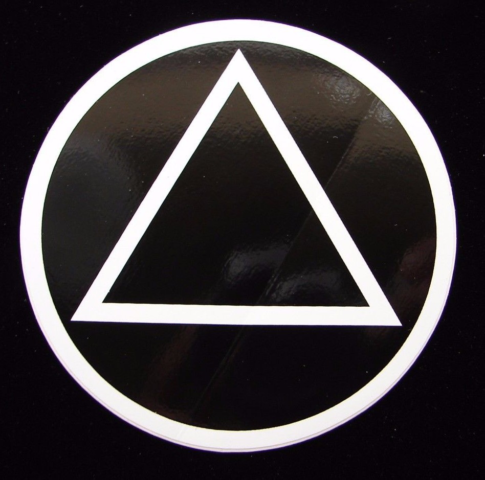 Alcoholics Anonymous AA Symbol Decal 3" Round Window Bumper Sticker Sober Token
