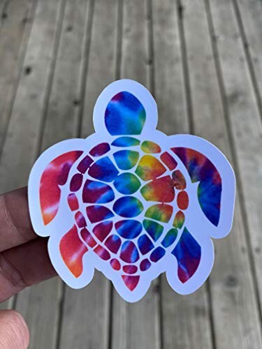 Sea Turtle Tie Dye Sticker Water Bottle Phone Sticker Laptop Sticker
