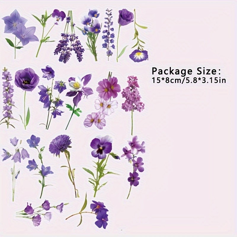 Lightweight Durable Easy to Install Purple Series Decorative Flower Pet Stickers